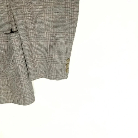Anralfo Orsini Mens 100% Silk Sport Coat Gray Plaid Size 46  2 Button Front - Picture 7 of 8
